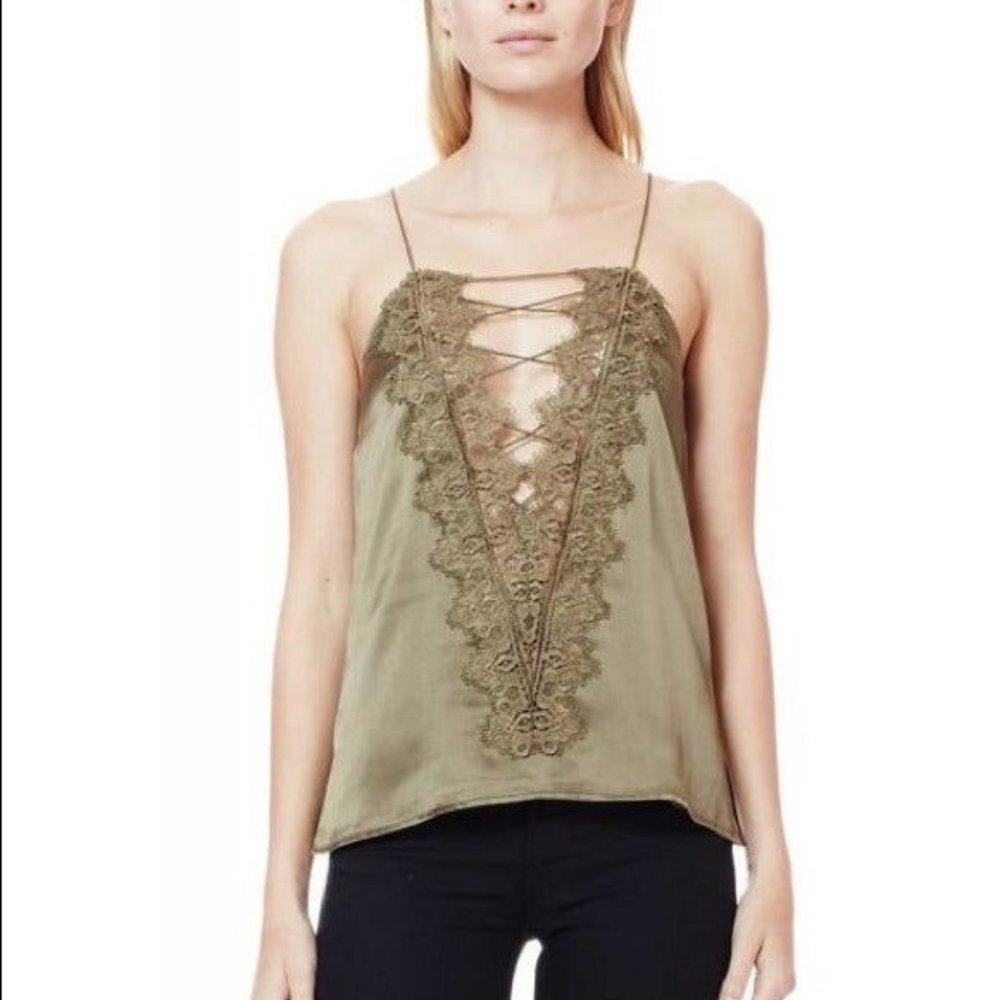 NWT Cami NYC The Charlie Olive Silk Lace Olive